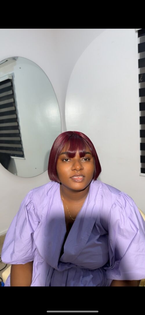 8 inches bonestraight wine color fringe