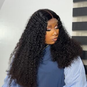 24 inches pixel curls with 5by5 closure