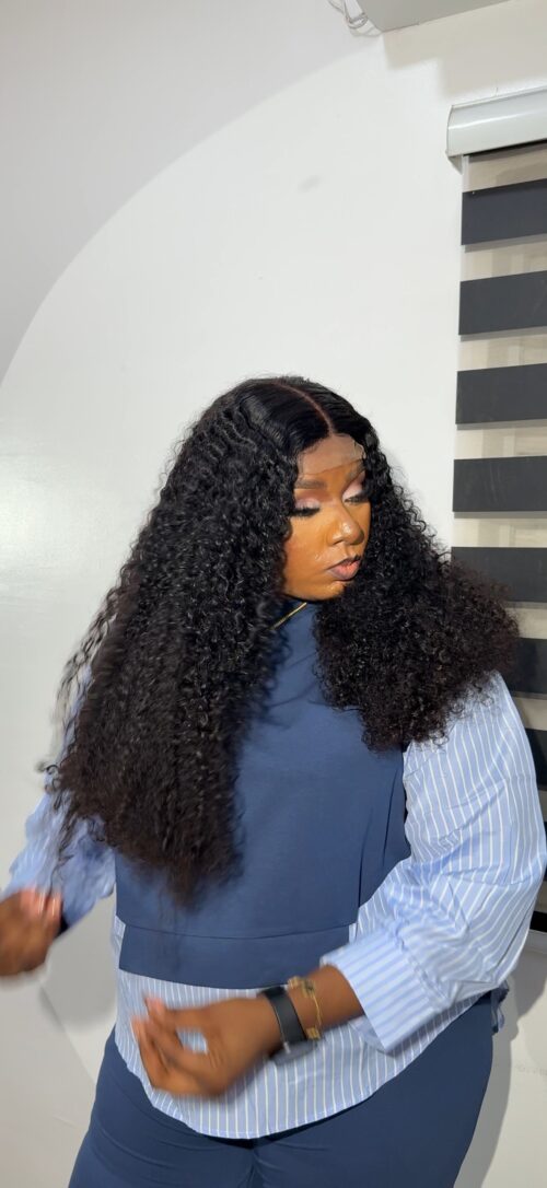 24 inches pixel curls with 5by5 closure