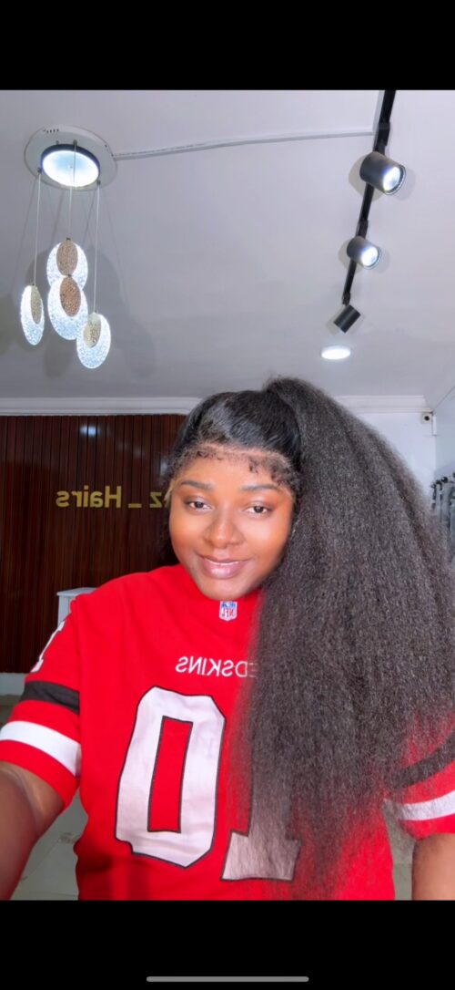 26 inches Natural kinky straight with HD frontal lace - Image 2