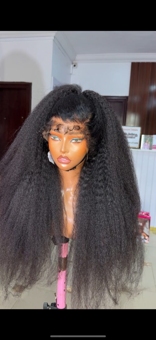 26 inches Natural kinky straight with HD frontal lace
