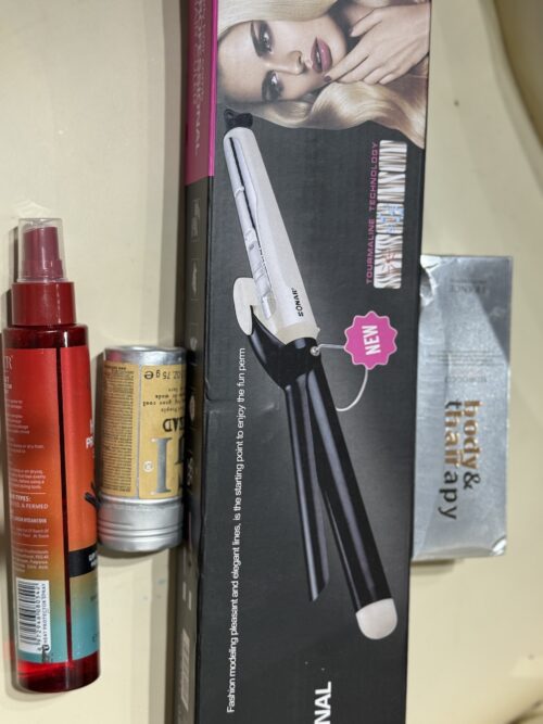 Wavy hair maintenance combo deal: iron curler, hair wax, morocco oil, heat protectant