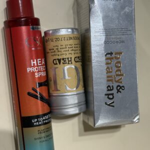Combo deal: hair wax, heat protectant, morocco oil