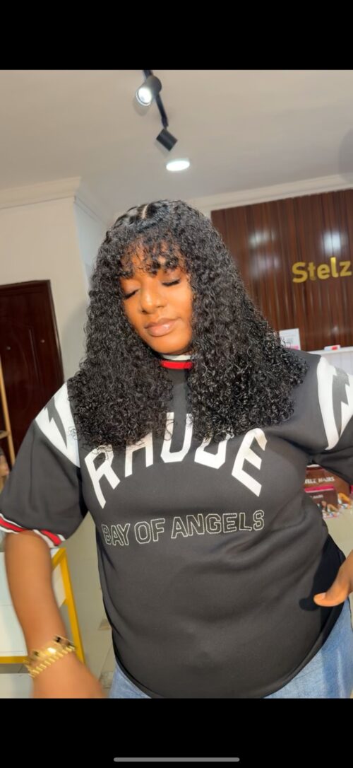 18 inches pixel curls fringe wig 250g