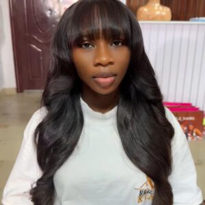 24 inches babythin wavy fringe wig 350g with 5by5 closure