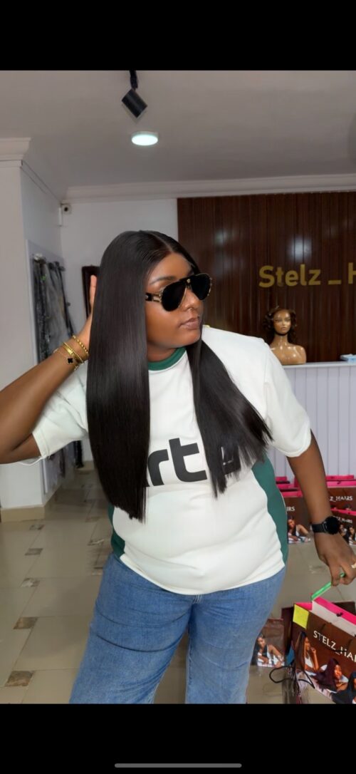 22 inches vietnamese bonestraight with 5by5 HD lace closure