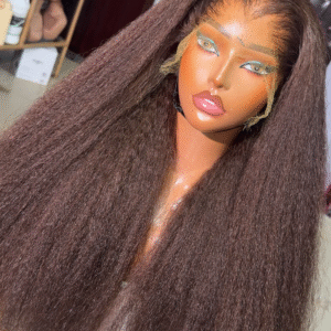 fastest finger 26inches kinky straight with hd frontal brown