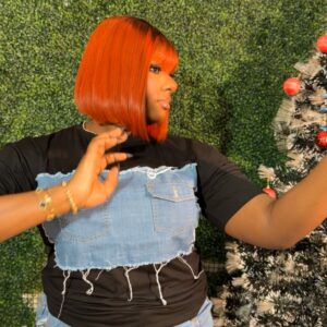 10inches orange vietnamese sdd fringe wig