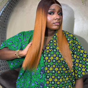 20 inches ginger bonestraight with kim k closure 280g