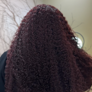 30 inches burgundy pixie 300g with 5*5 closure