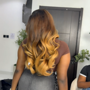 22 inches raw ombre wavy with 5*5 closure