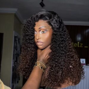 16 inches black and brown tips with 5*5 closure