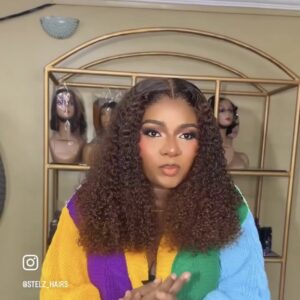 16 inches brown exotic curls with 5*5 closure