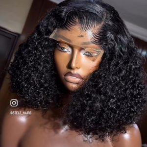 10 inches pixie curls with customized 5*5 closure